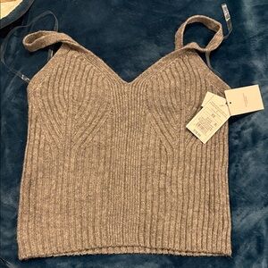 Women's Ribbed Knit Top - gray